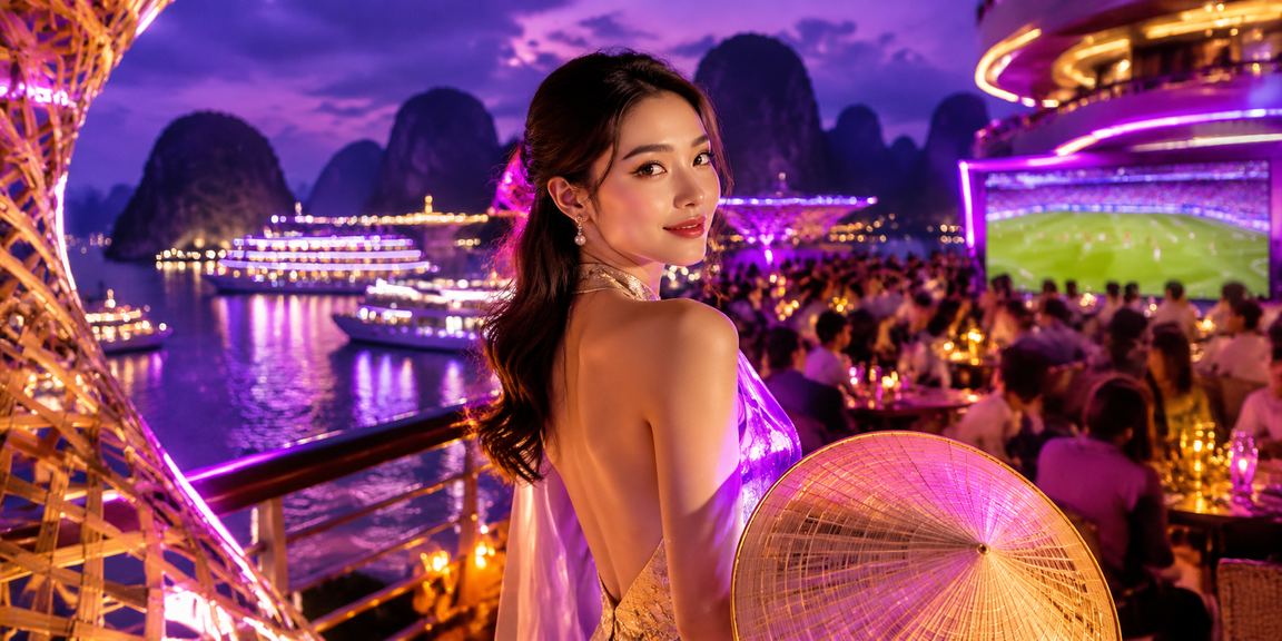 Du khách tại Vịnh Hạ Long trải nghiệm cá cược trực tuyến trên điện thoại di động giữa khung cảnh thiên nhiên