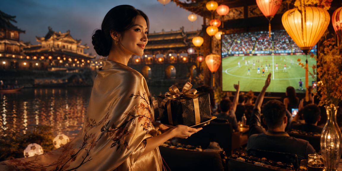 Người hâm mộ bóng đá tại Hội An theo dõi trận đấu và đặt cược trực tuyến dưới ánh đèn lồng lung linh